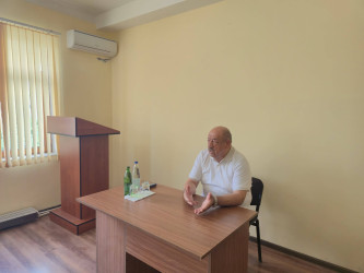 Şuşa Rayon İcra Hakimiyyətinin başçısı cənab Bayram Səfərov növbəti səyyar qəbulunu 09.07.2026-cı il tarixdə Tərtər rayonu, məcburi köçkün şəhərciyində məskunlaşmış rayon sakinləri ilə keçirdi