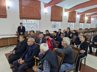 04.11.2025-ci il tarixdə Xəzər rayonu, Mərdəkan qəsəbəsi, "Abşeron"sanatoriyasında məskunlaşmış Şuşa rayon əhalisi ilə Şuşa Rayon İcra Hakimiyyəti başçısının növbəti səyyar görüşü keçirilmişdir