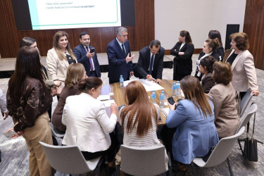 “Gender məsələləri üzrə məsul şəxslərin fəaliyyətinin təkmilləşdirilməsi və effektiv koordinasiya” mövzusunda təlim keçirilib
